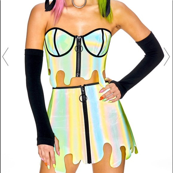 Dolls Kill Dresses & Skirts - Dollskill club exx slime zone reflective set